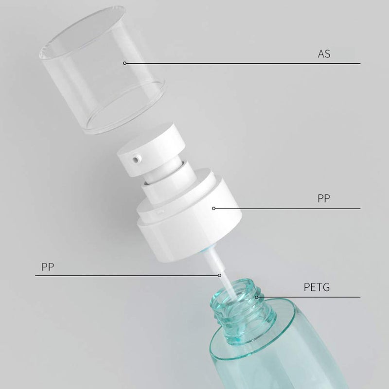JOSALINAS 4PCS Airless Pump Bottle 3.4oz/100ml Plastic Empty Clear Refillable Travel Container Dispenser for Lotion Creams foundation - Image 5